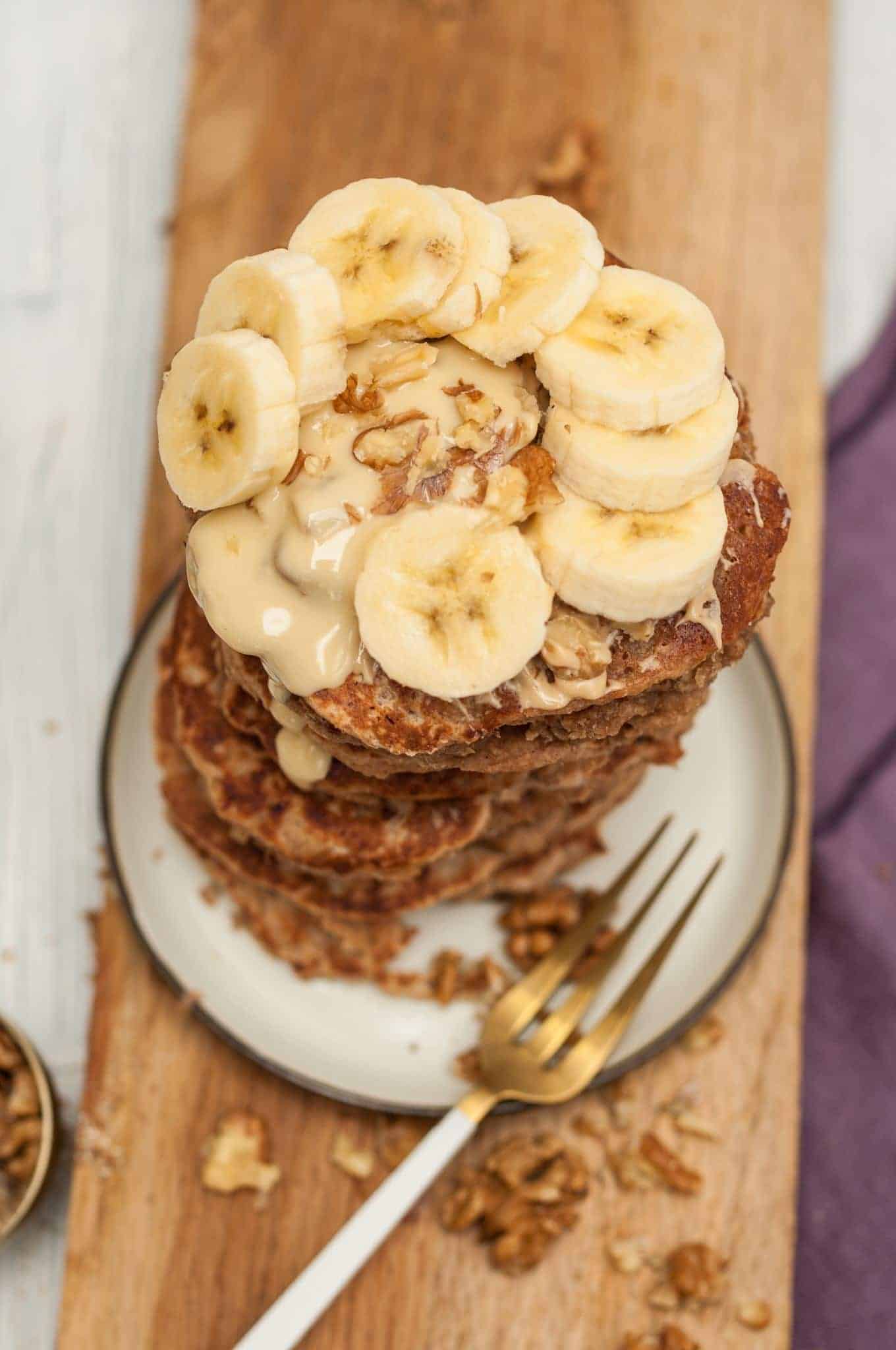 1-Bowl Walnut Banana Pancakes Recipe