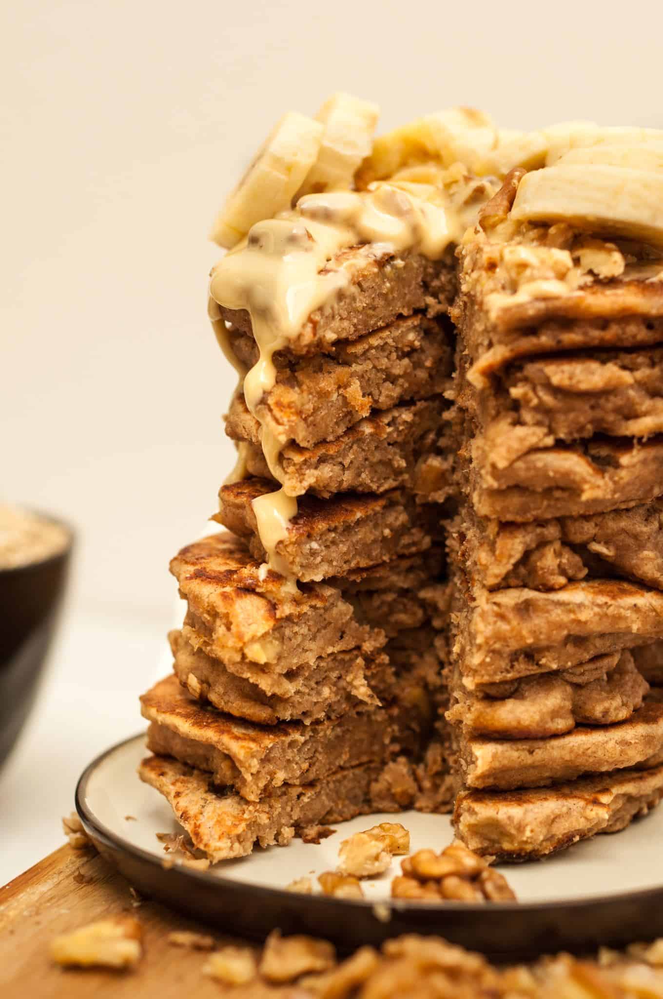 1-Bowl Walnut Banana Pancakes Recipe