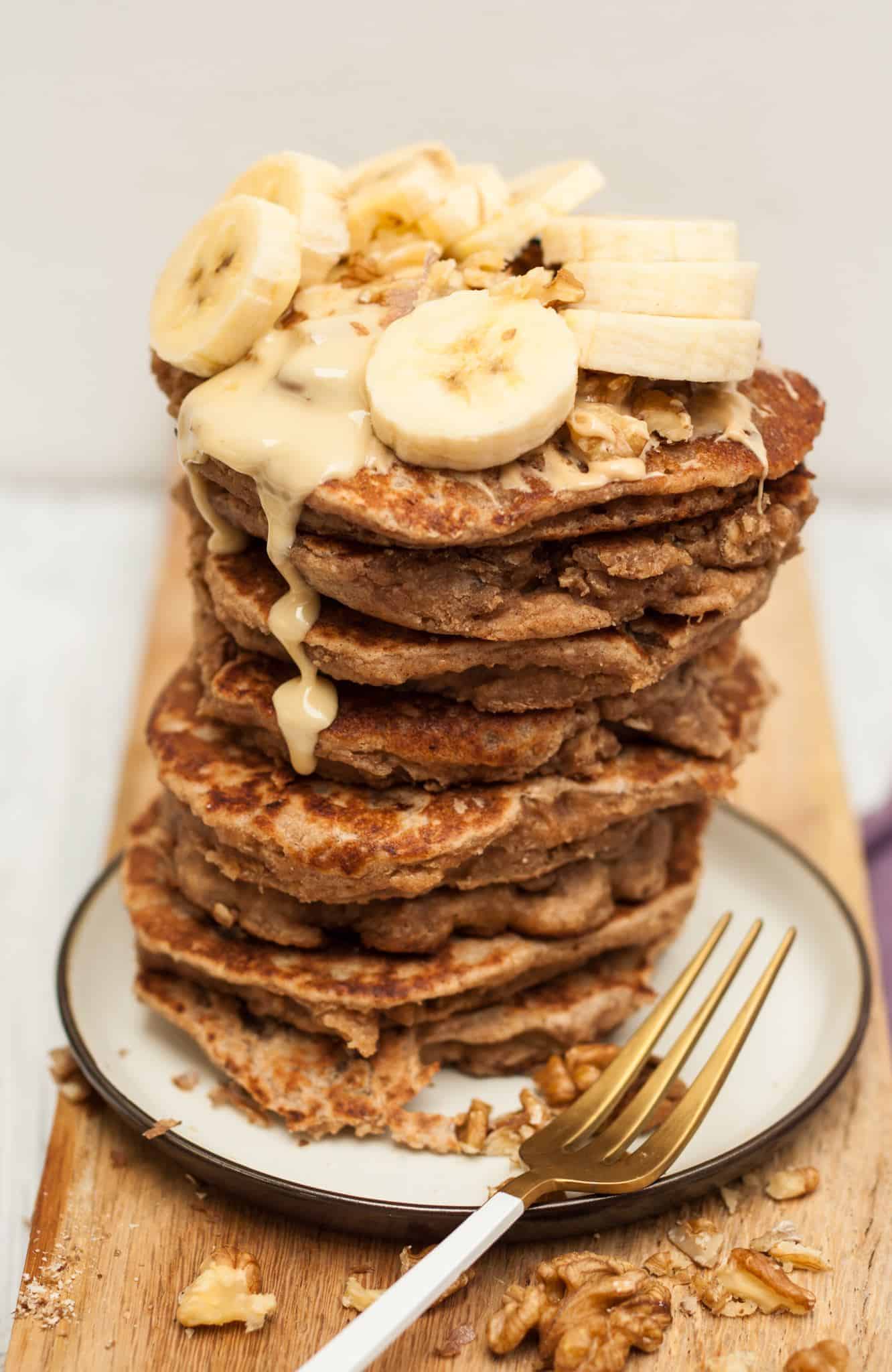 1-Bowl Walnut Banana Pancakes Recipe