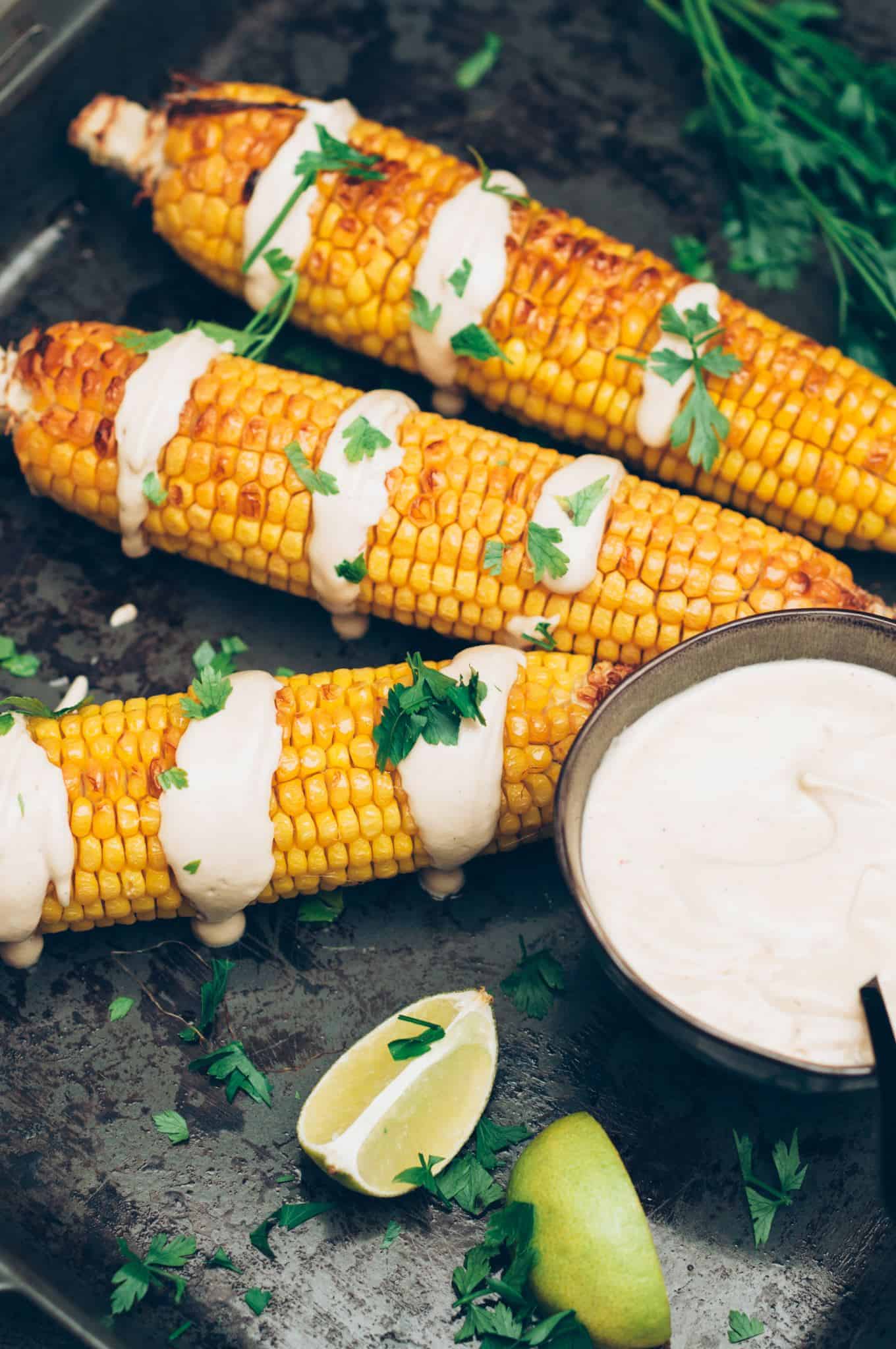 grilled corn cobs with chilli majo recipe