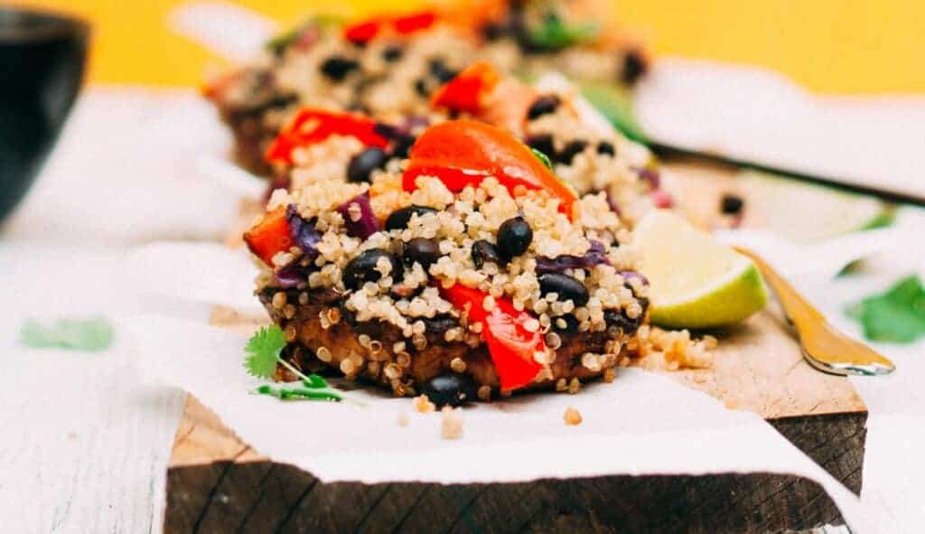 Quinoa Gemuse Gefullte Portobello Pilze Vegane Vibes