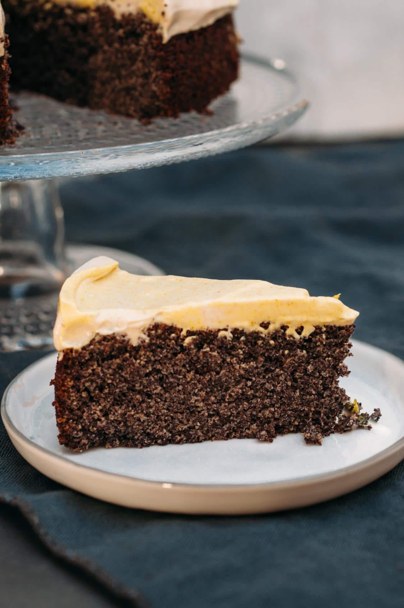 Poppy seed cake with turmeric coconut cream recipe