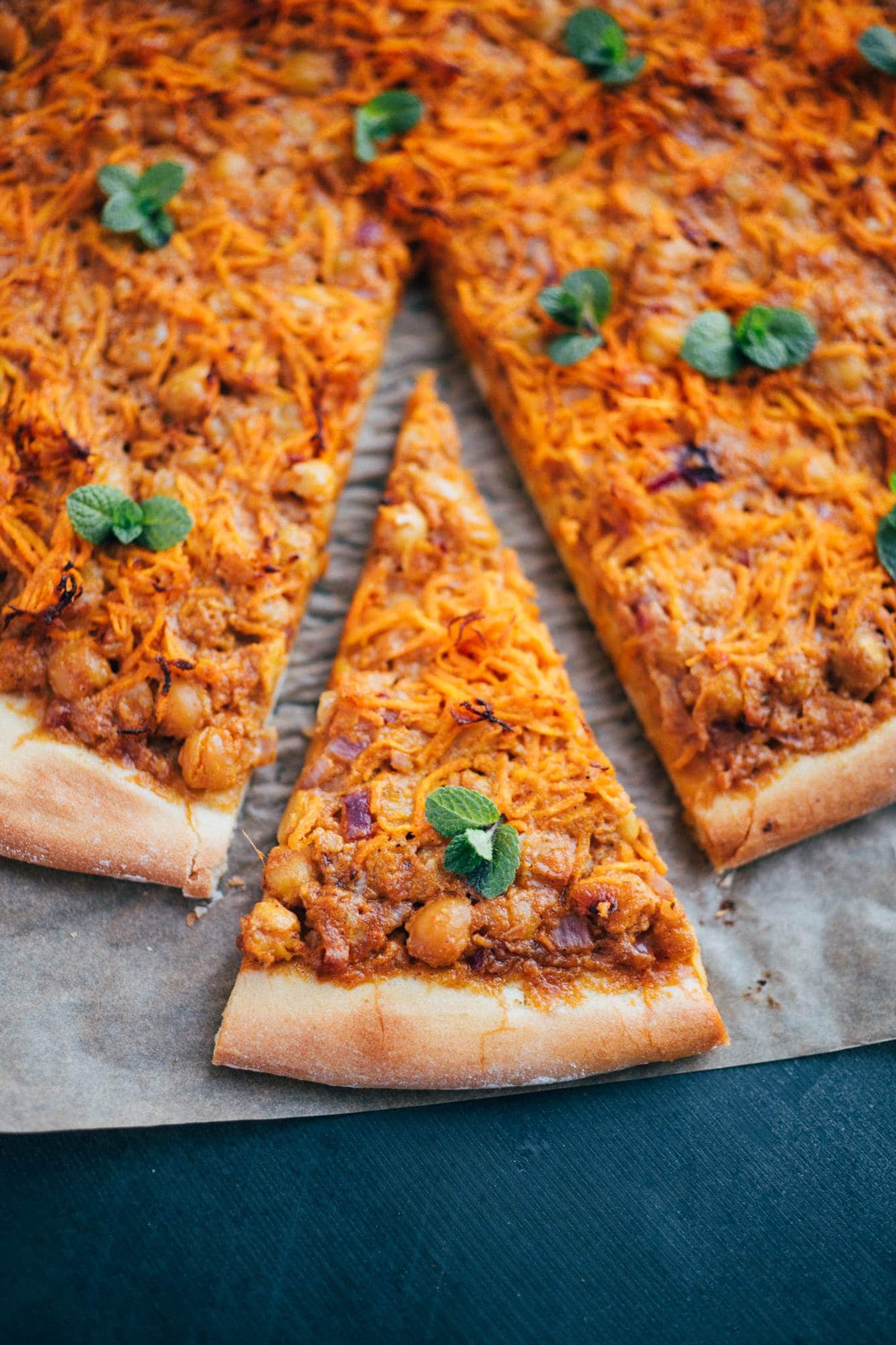 crispy tandoori chickpeas spelt pizza recipe