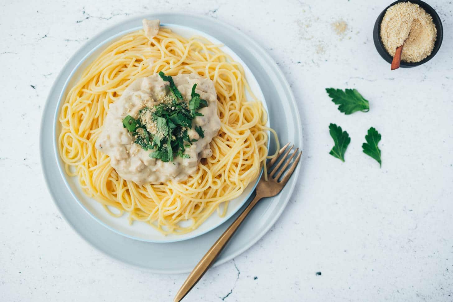 Everyday Spaghetti Carbonara (30 Minuten) vegan Rezept