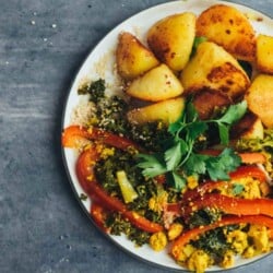 veganes Shawarma Scrambled Tofu mit knuspigen Kartoffeln Rezept