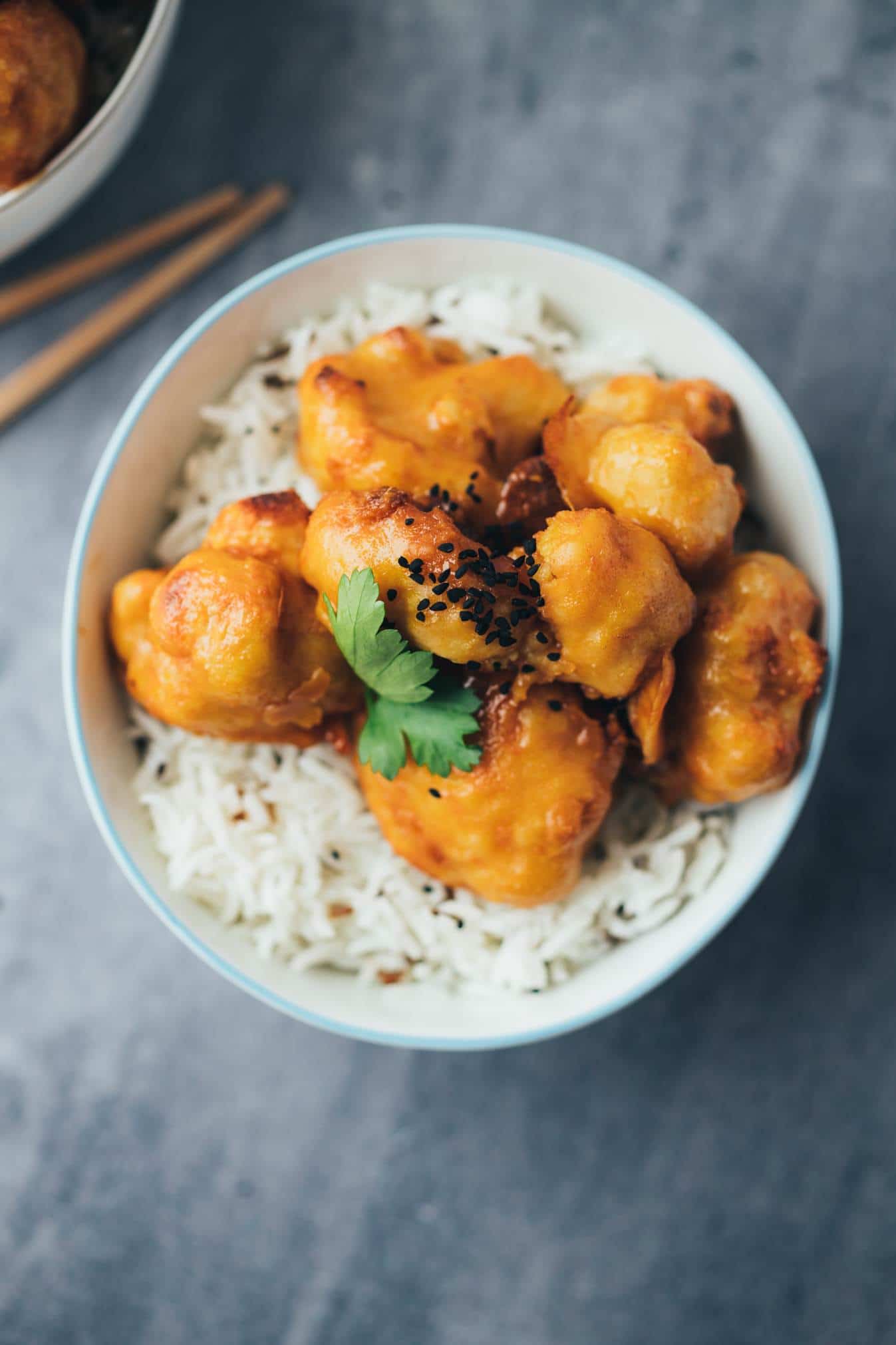 vegan sticky sesame chicken wings from cauliflower recipe