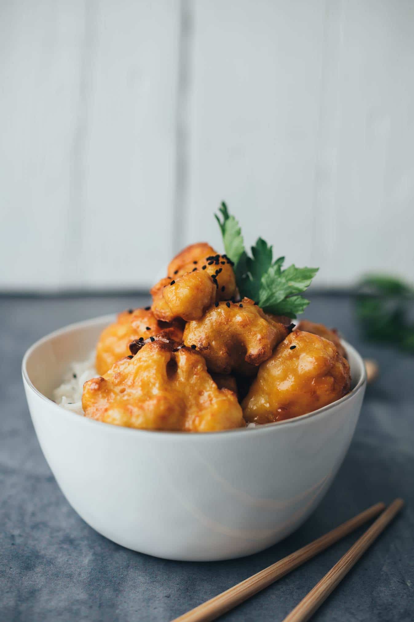 vegan sticky sesame chicken wings from cauliflower recipe