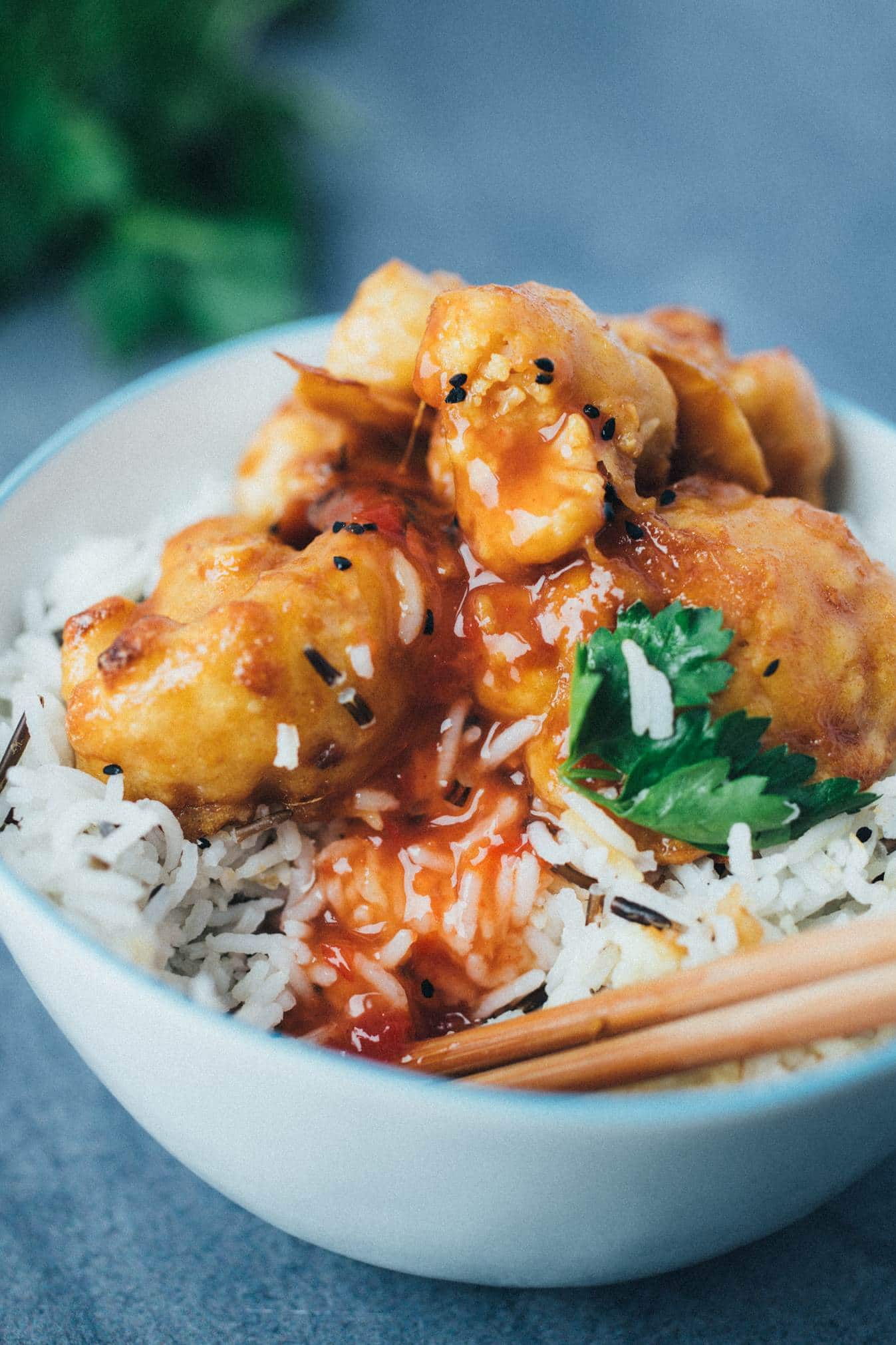 vegan sticky sesame chicken wings from cauliflower recipe