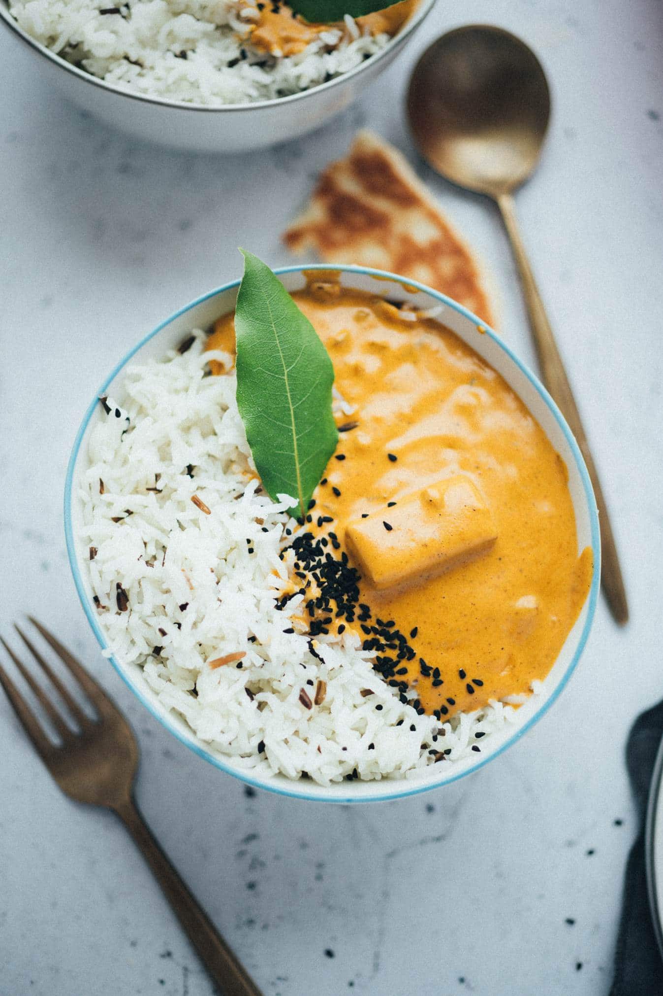 vegan butter chicken with naan bread recipe