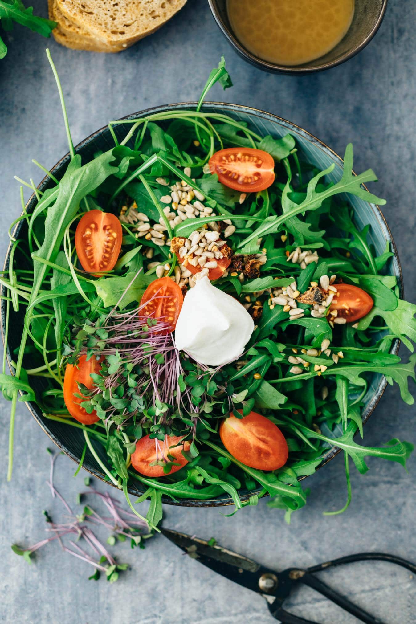 favorite healthy salad with sprouts and seeds (15 minutes)