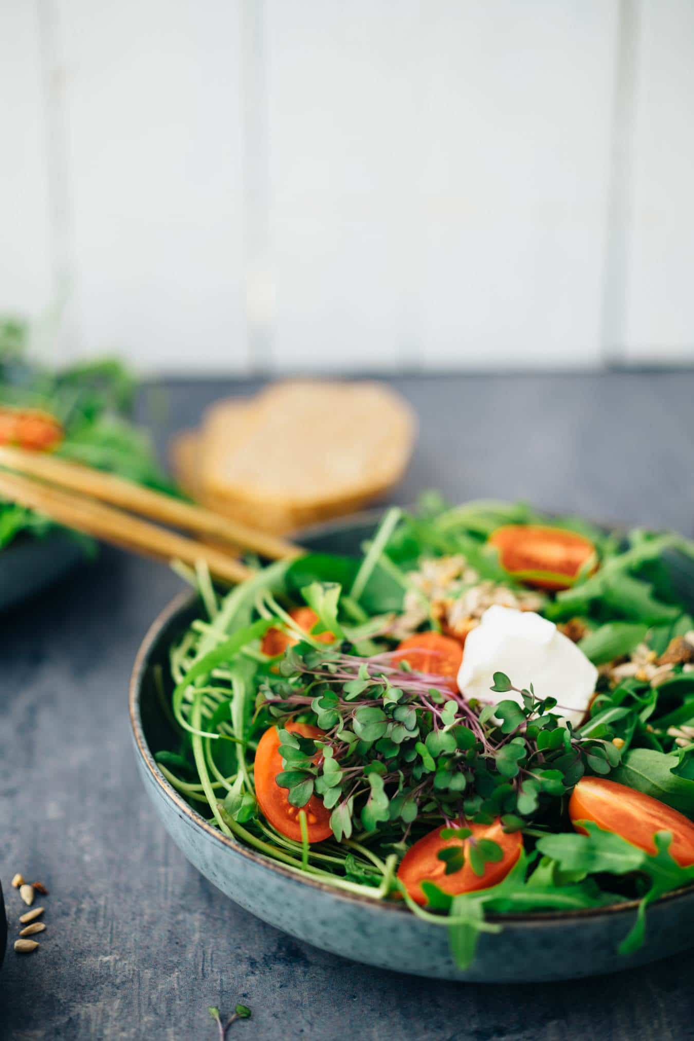 favorite healthy salad with sprouts and seeds (15 minutes)