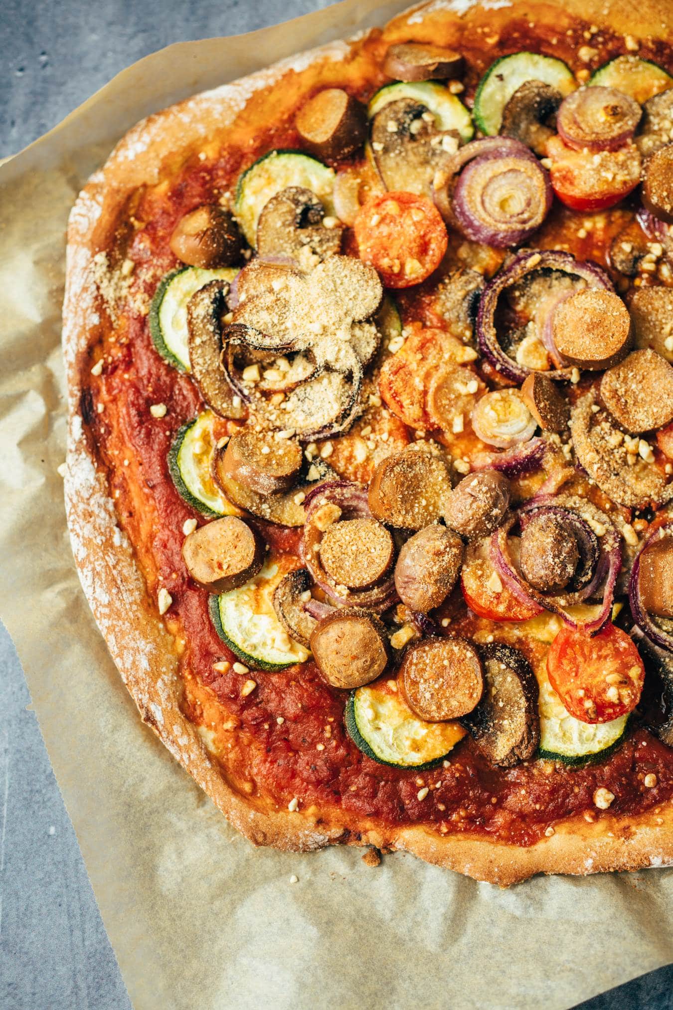 einfache vegane Pizza Rezept