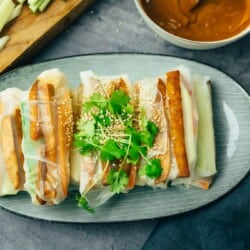 vegane Spring Rolls mit Mariniertem Tofu Rezept