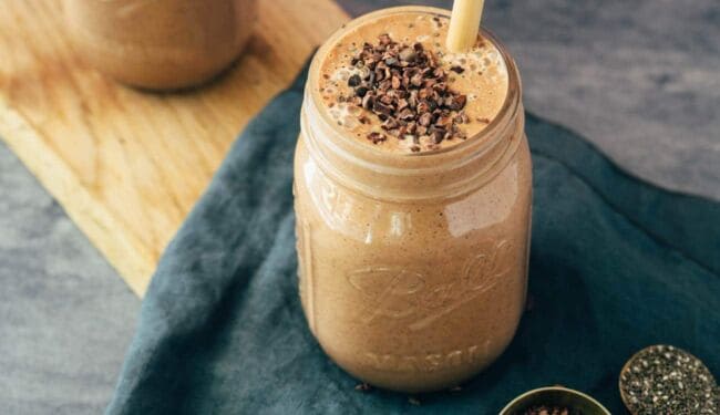 veganer Nutella Protein Smoothie Rezept