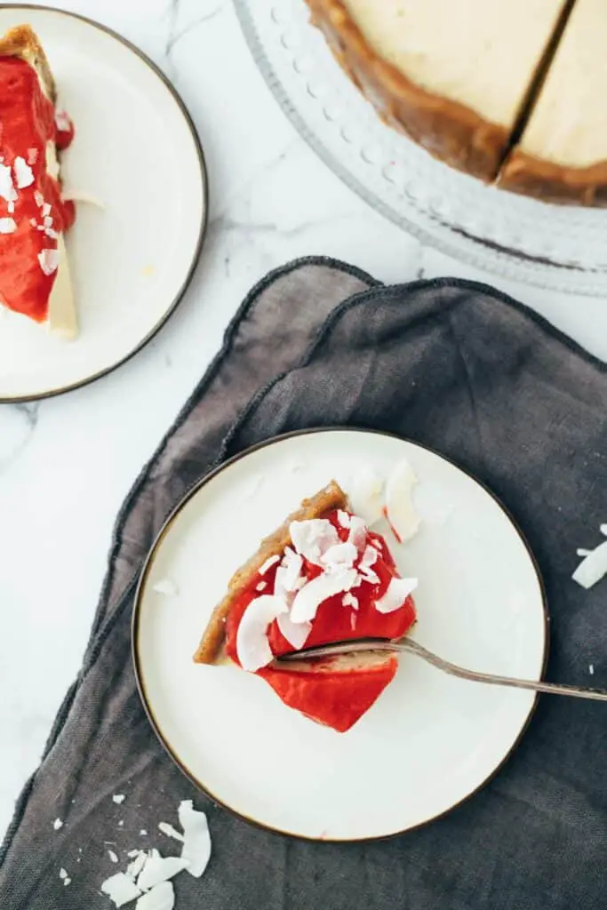 Vegan Yogurt (Raw) Cheesecake with Raspberry Sauce Recipe