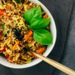 Einfacher gebratener Reis mit Linsen (vegan, glutenfrei) Rezept