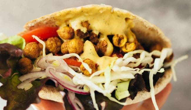 Shawarma Sandwich mit Kichererbsen (25 Minuten) Rezept