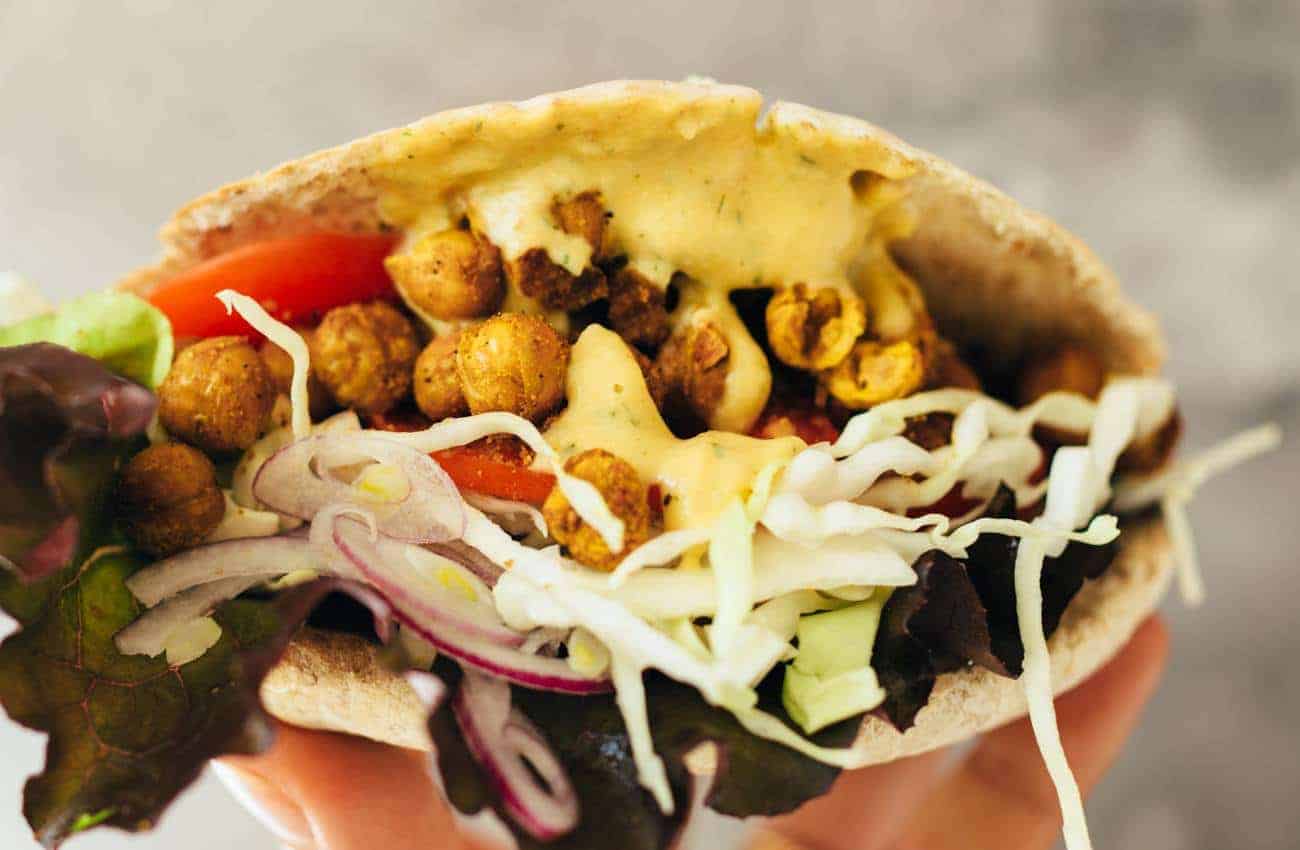 Shawarma Sandwich mit Kichererbsen (25 Minuten) Rezept