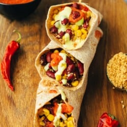 vegane Burritos mit Couscous (25 Minuten) Rezept