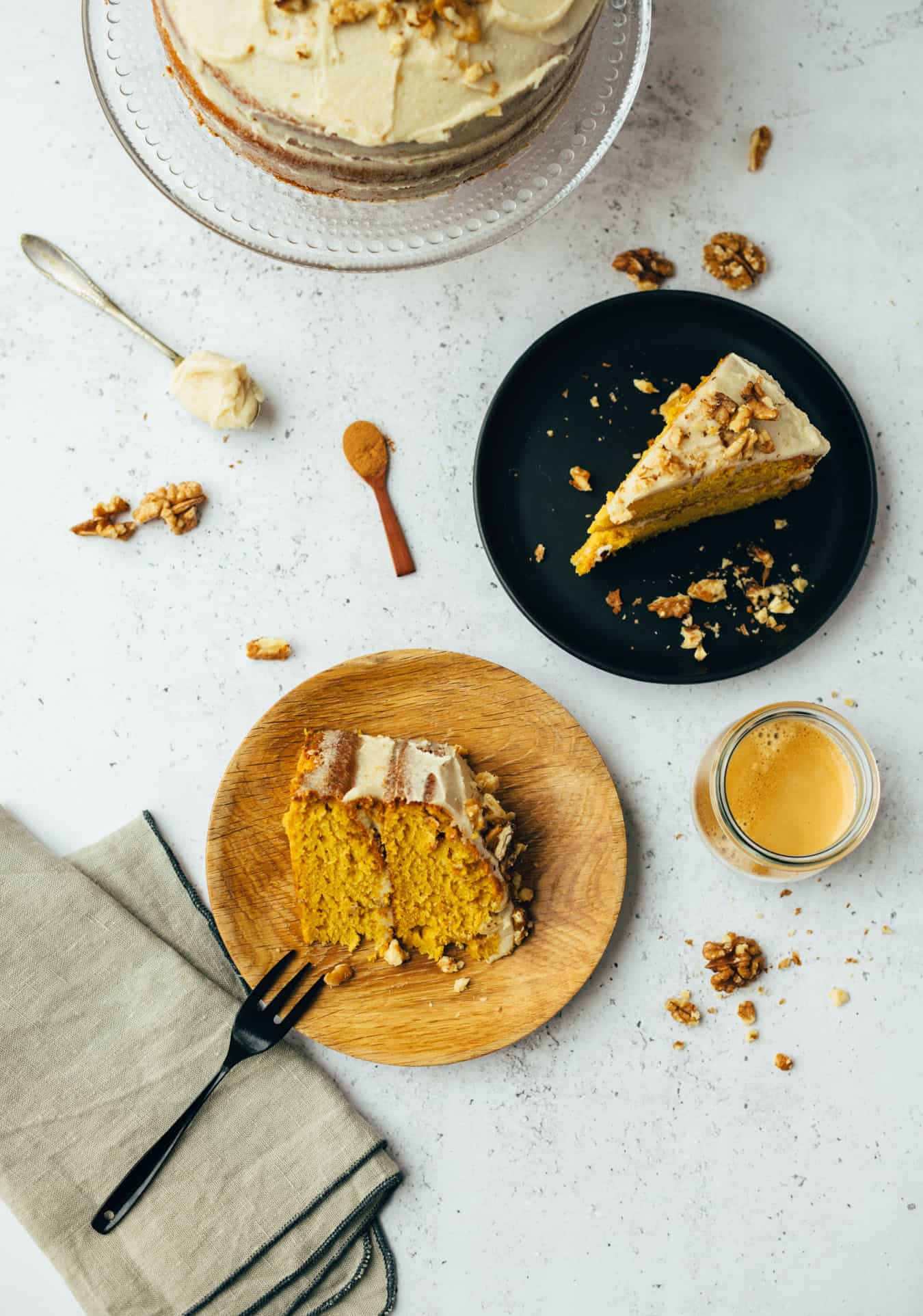 Pumpkin pie with walnuts vegan recipe
