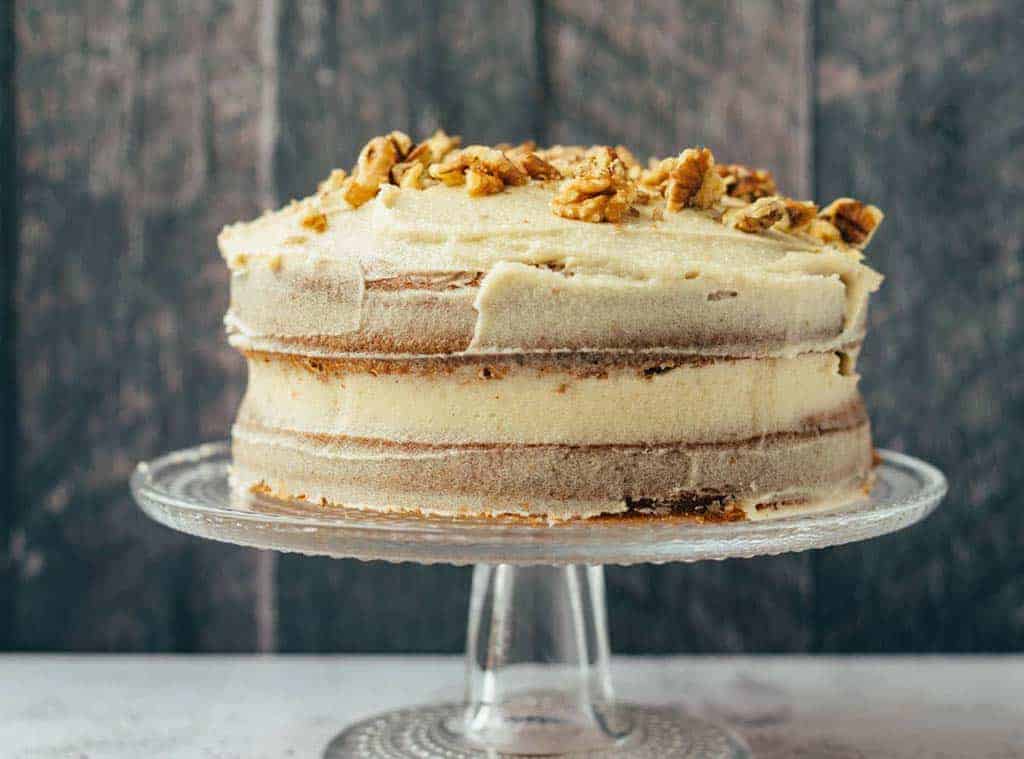 Kürbis Torte mit Walnüssen veganes Rezept