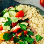 Shawarma Bowl mit Blumenkohl und Kichererbsen veganes Rezept