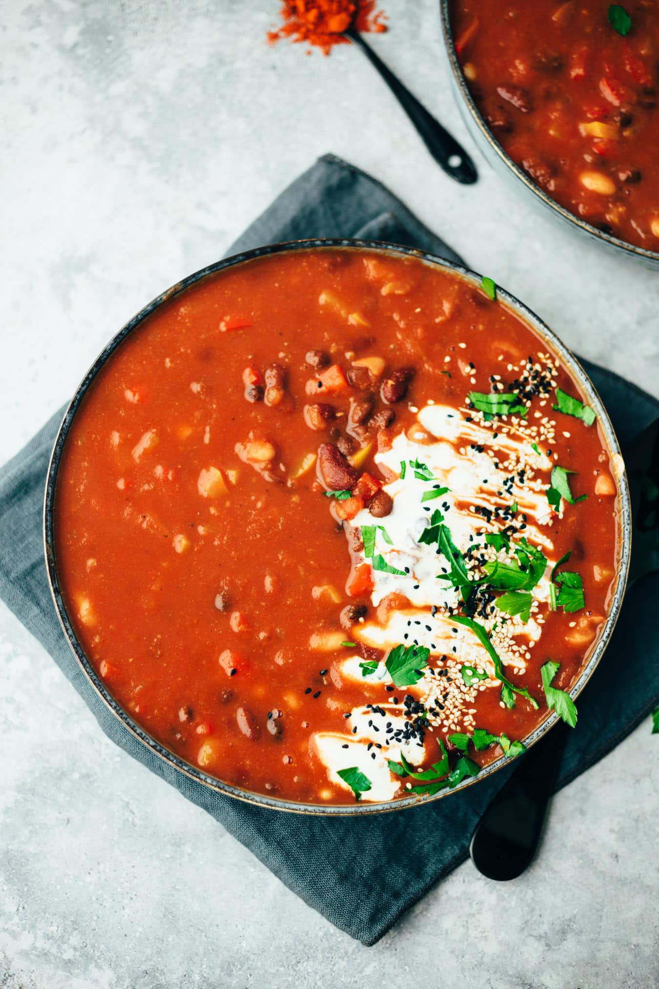 vegan 3 beans chili (30 minutes) recipe