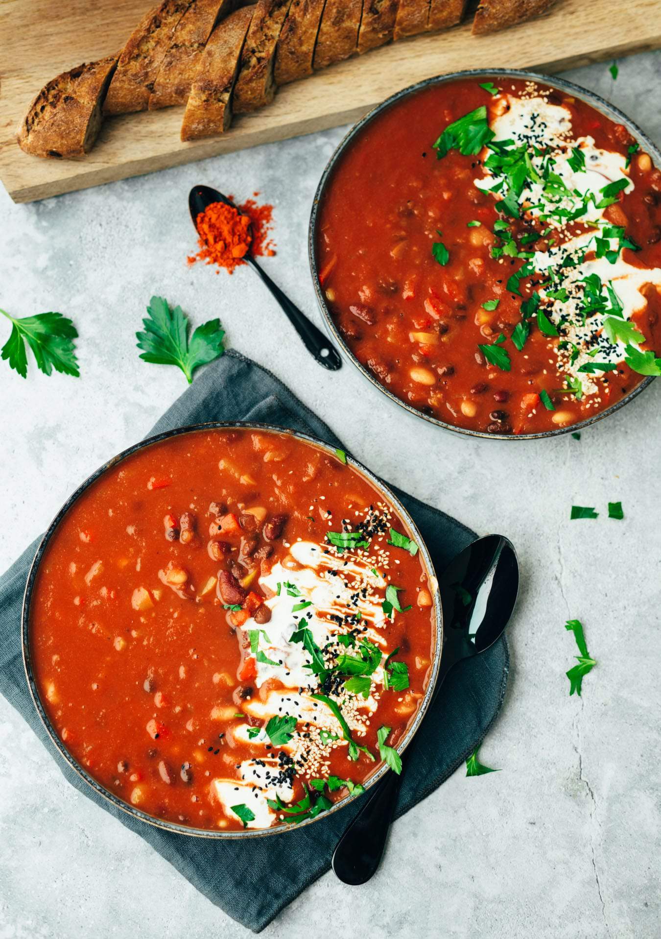 vegan 3 beans chili (30 minutes) recipe