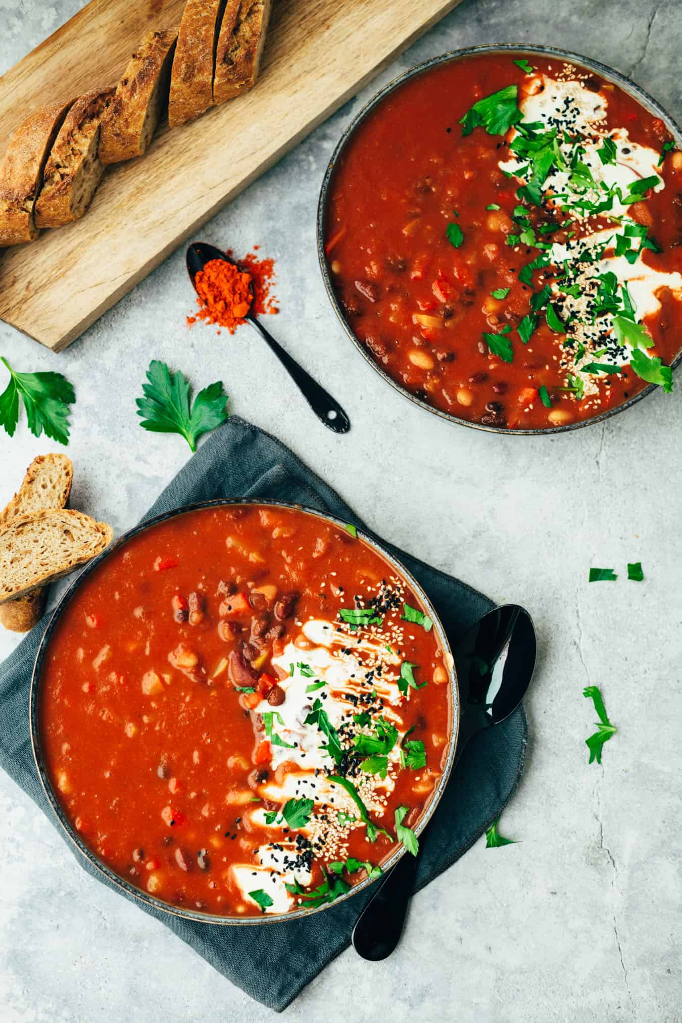 vegan 3 beans chili (30 minutes) recipe