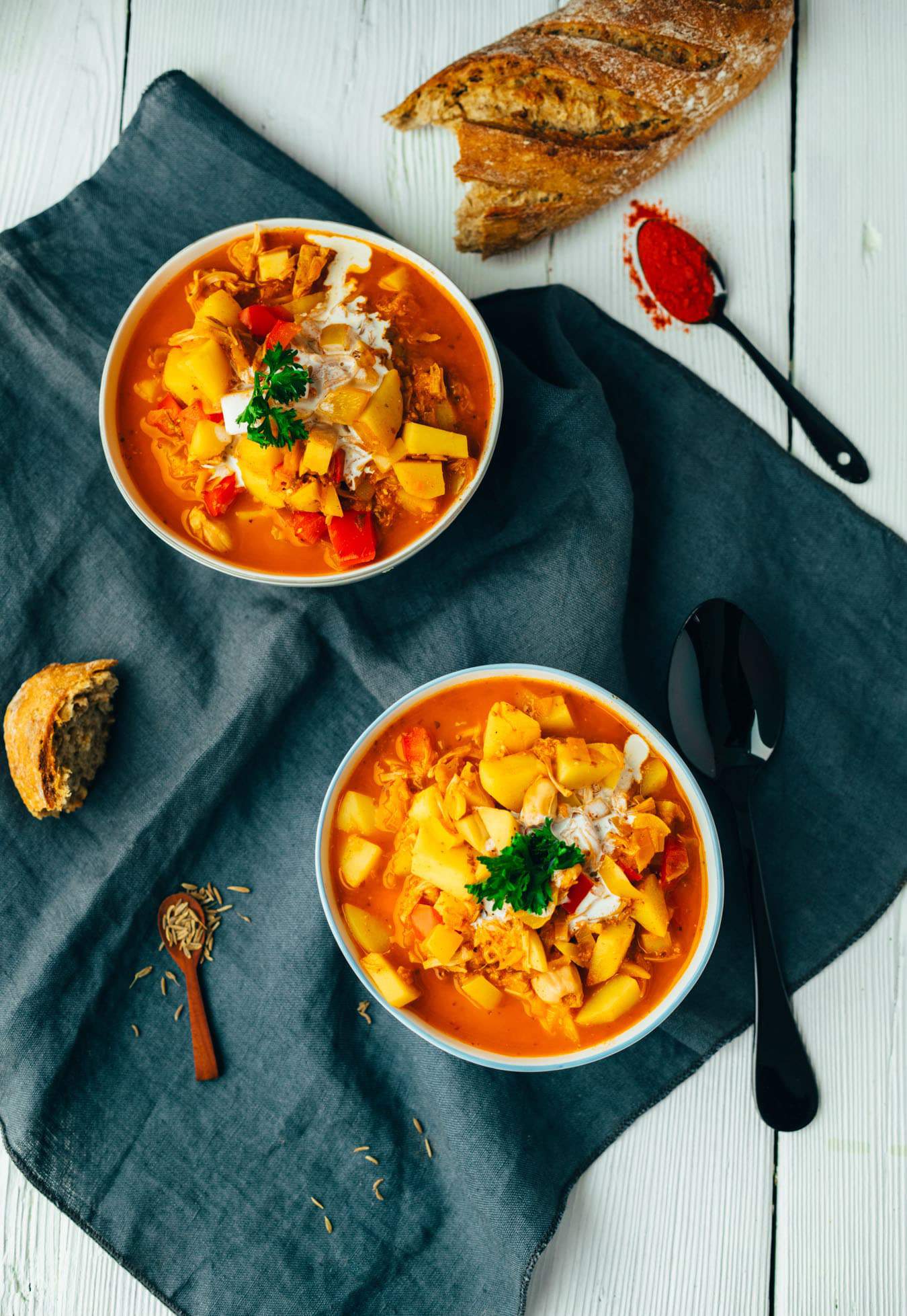 Vegan goulash with jackfruit