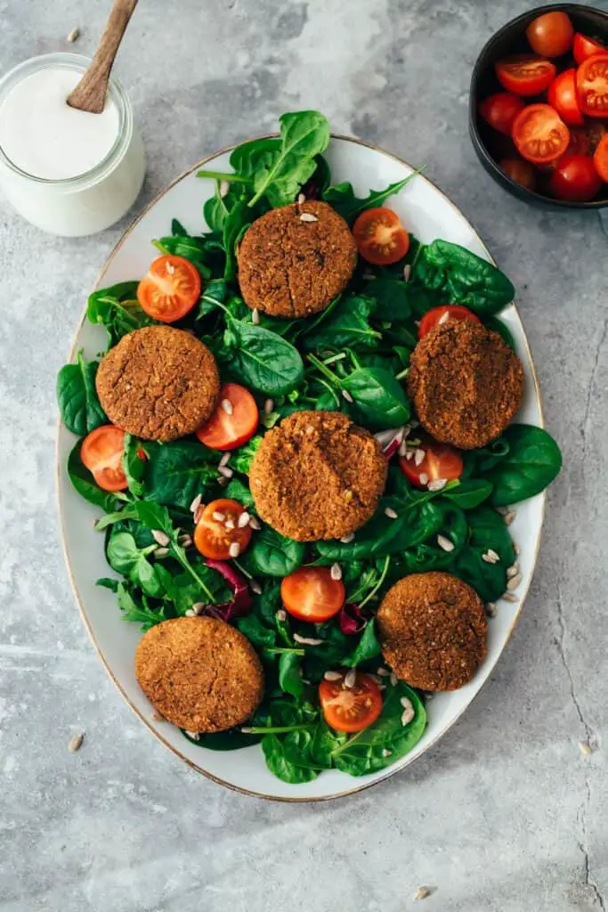 Falafel patties with black beans and quinoa (gf)