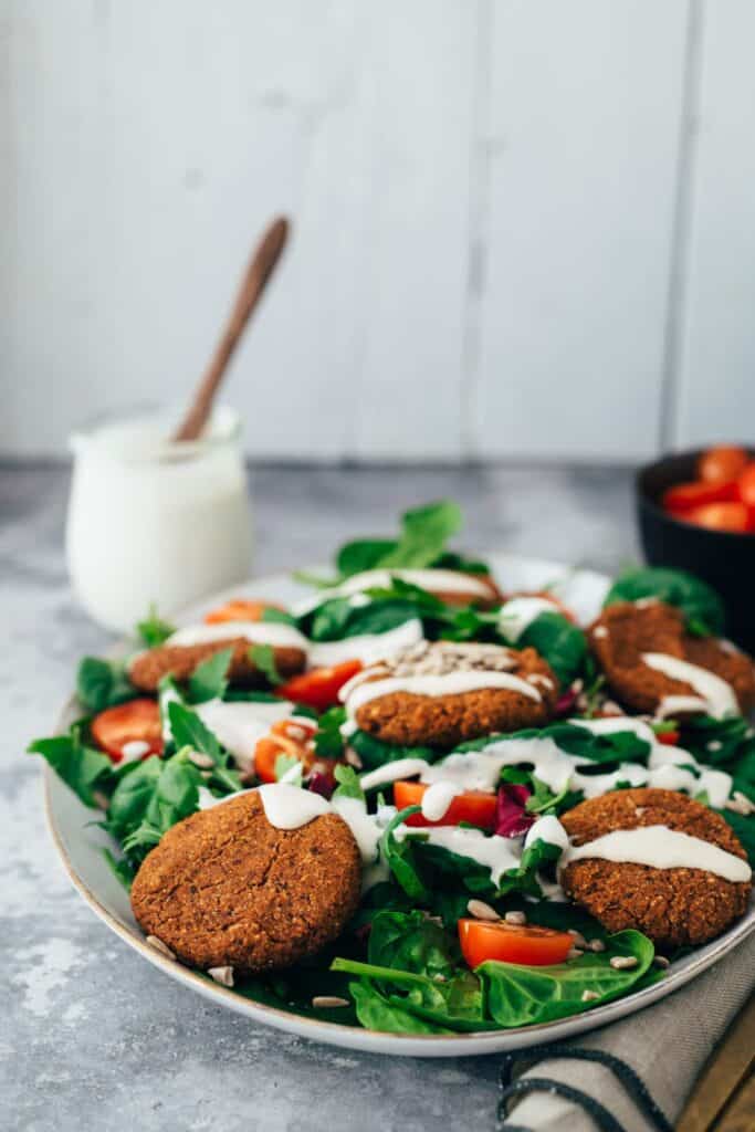 Falafel patties with black beans and quinoa (gf)