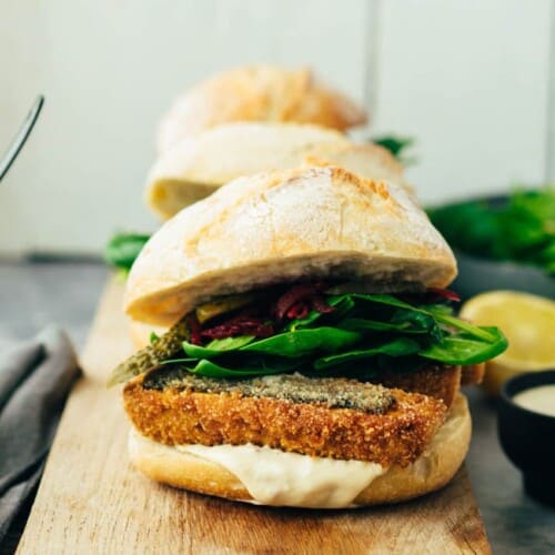 Veganer Fisch Burger mit Cashew-Remoulade