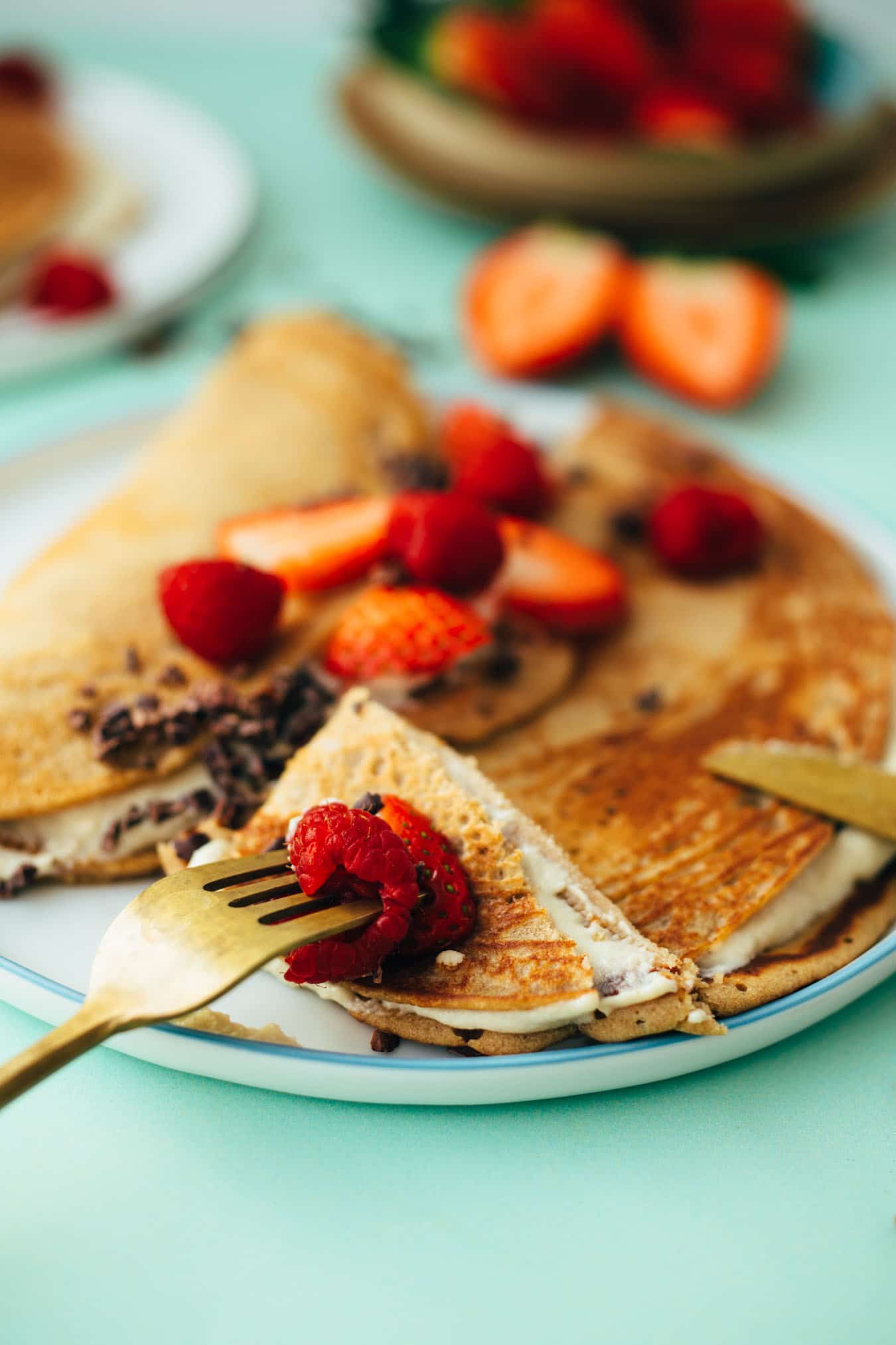 Buchweizen Pfannkuchen mit Cashewcreme — VEGANE VIBES