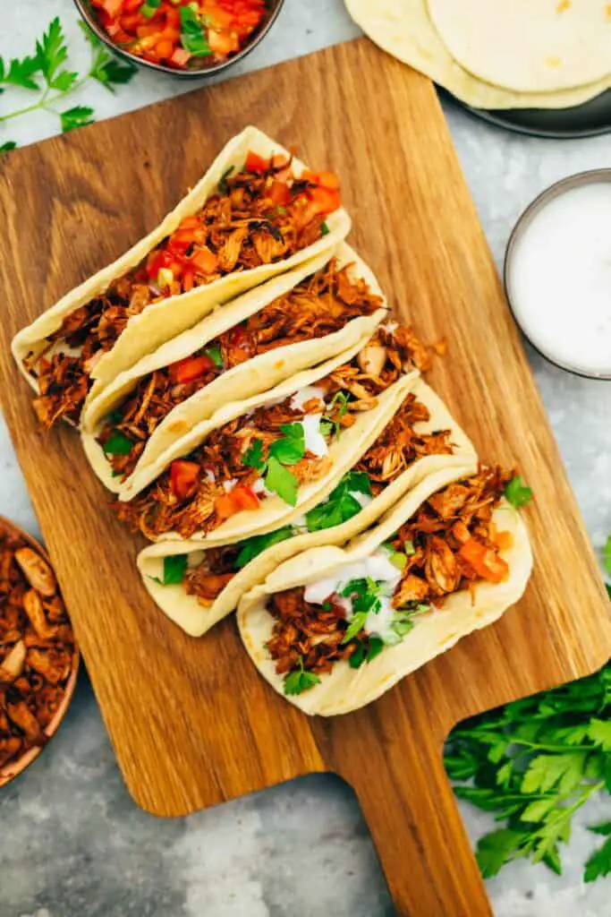 Vegan tacos with jackfruit