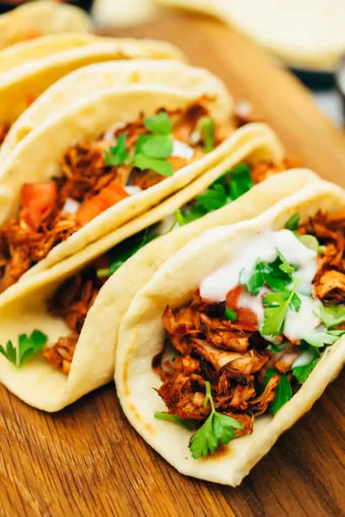 Vegan tacos with jackfruit