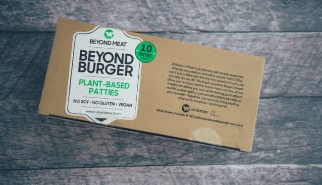 Verpackung und Design des Beyond Meat Burgers (10er Packung)