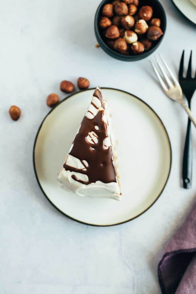 Chocolate banana cake with cashew frosting