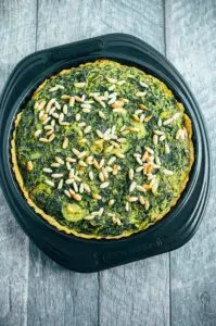 Die fertige Quiche nach ca. 30 Minuten backen