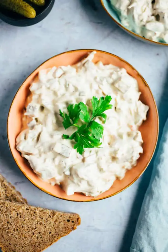 Creamy meat salad with jackfruit