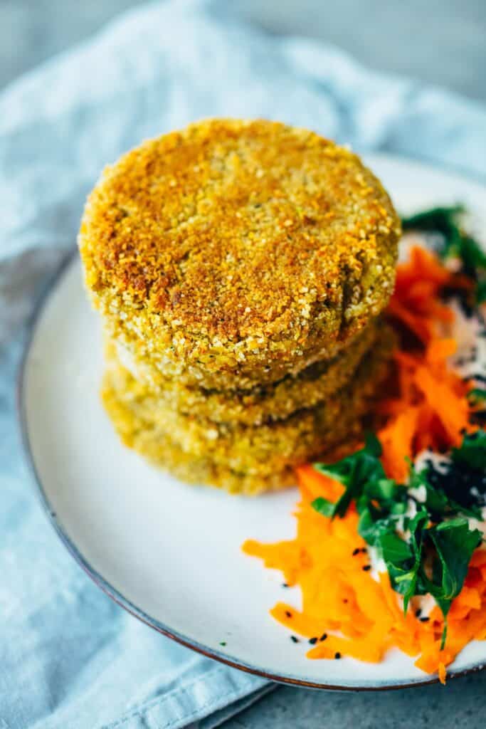 Kichererbsen Puffer mit Zucchini (vegan & laktosefrei)