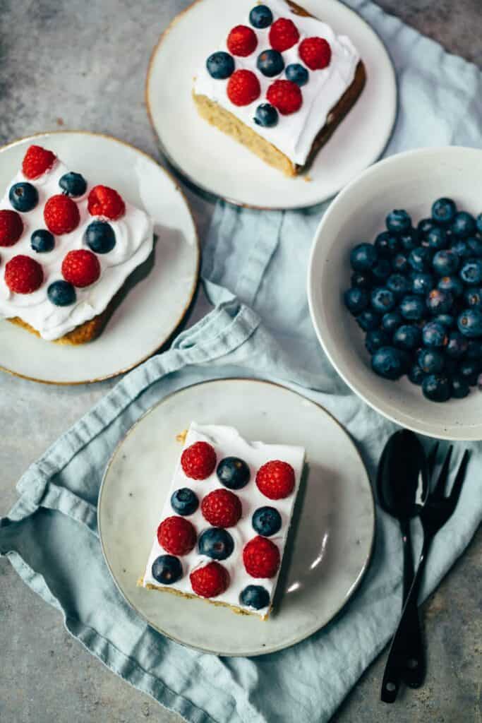 Juicy banana cake with cream  