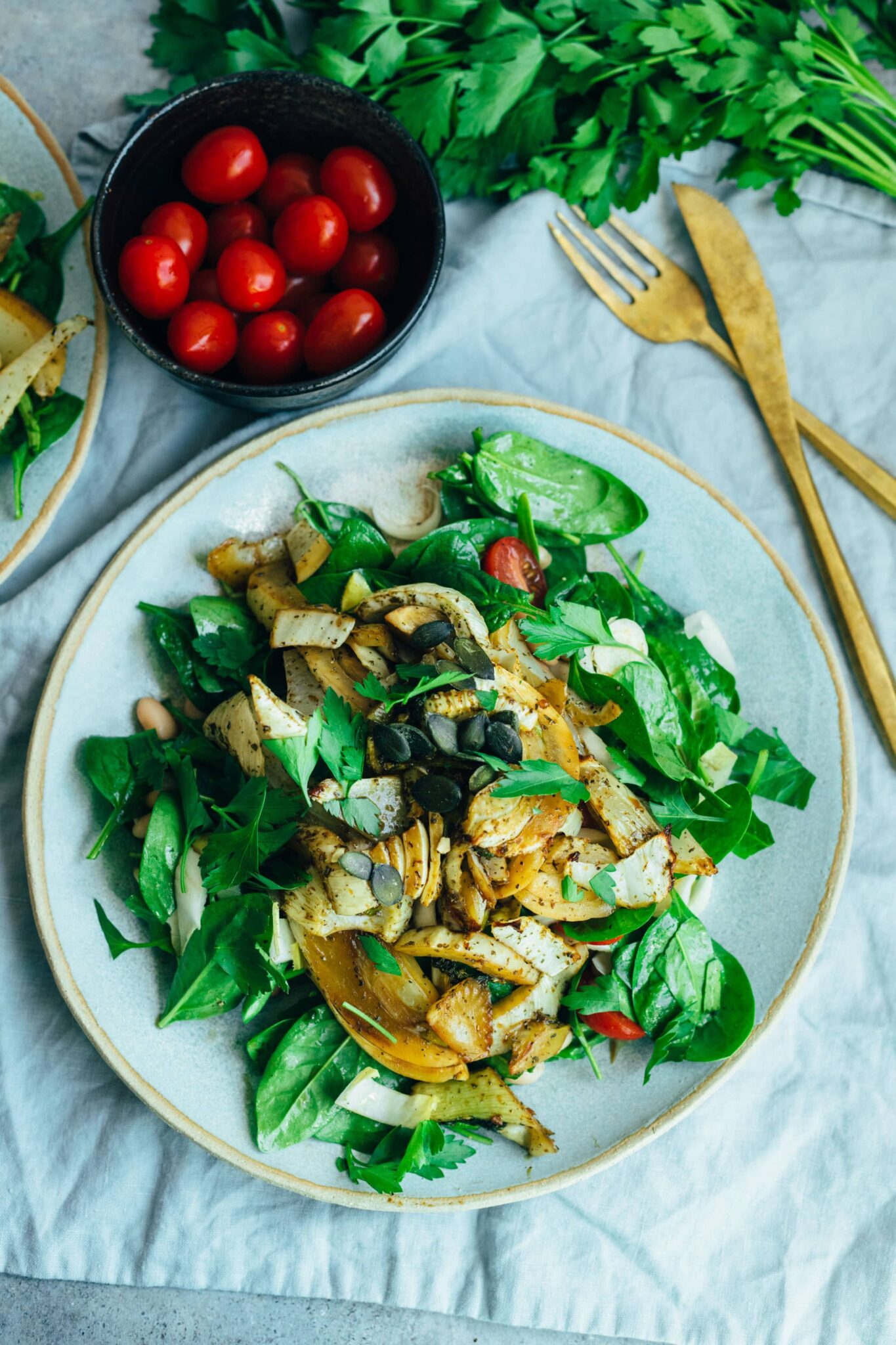 Salat mit geröstetem Fenchel und weißen Bohnen — VEGANE VIBES
