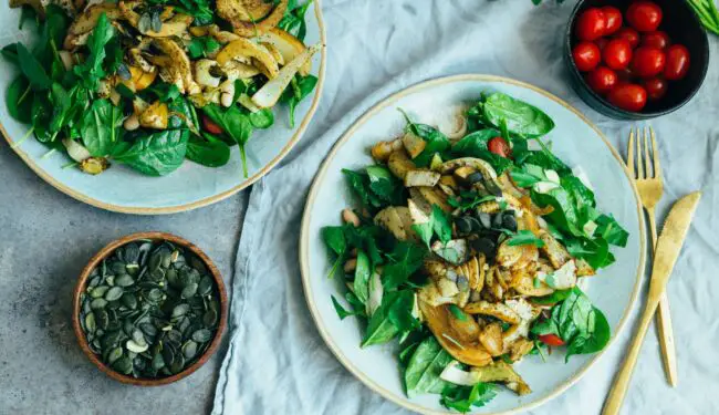 Salat mit geröstetem Fenchel und weißen Bohnen