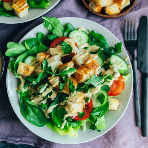 Veganer Caesar Salad Glutenfrei Laktosefrei Vegane Vibes