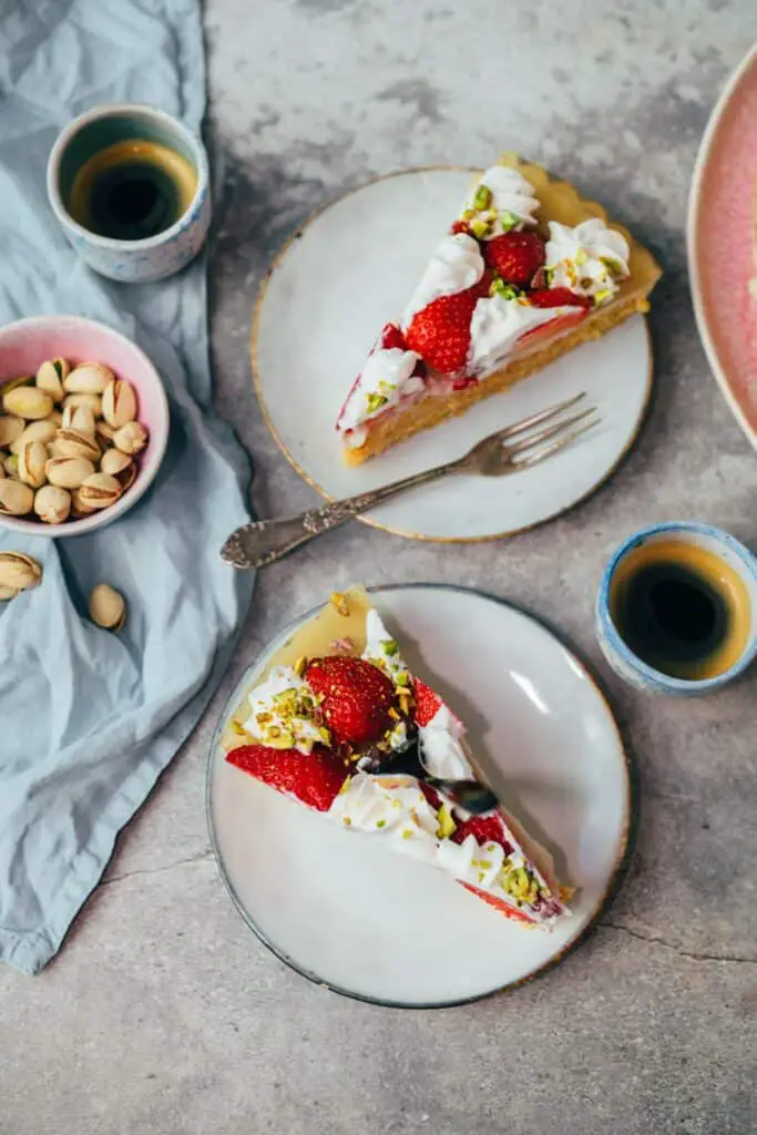 Erdbeerkuchen mit Vanillepudding