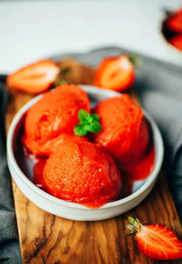 Erdbeer Sorbet (vegan)