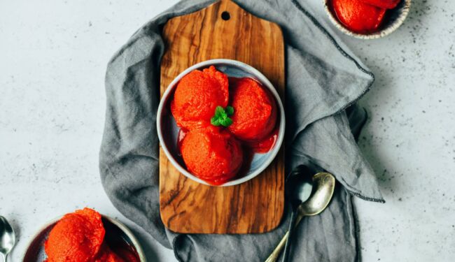 Erdbeer Sorbet (vegan)