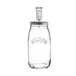 KILNER Create & Make Fermentierset - für das einfache Haltbarmachen von Gemüse, im 3 Liter Glas mit Gärungsdeckel