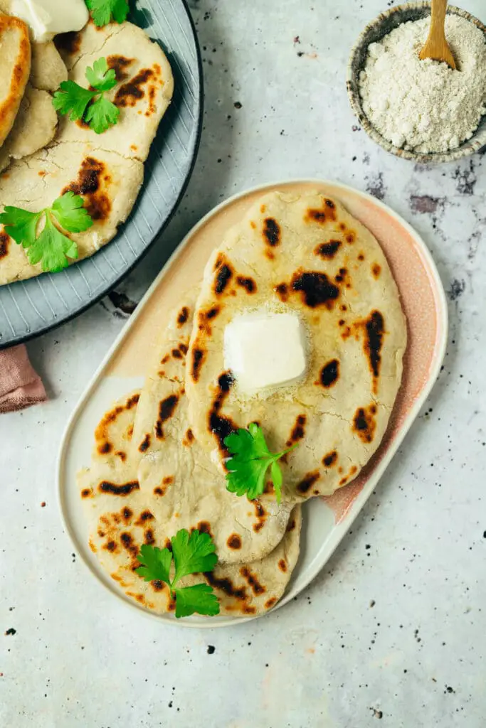 Glutenfreies Naan Brot ohne Hefe